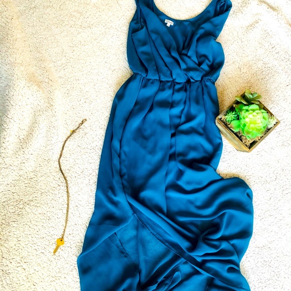 Kismet teal maxi dress, layered - Picture 2 of 7